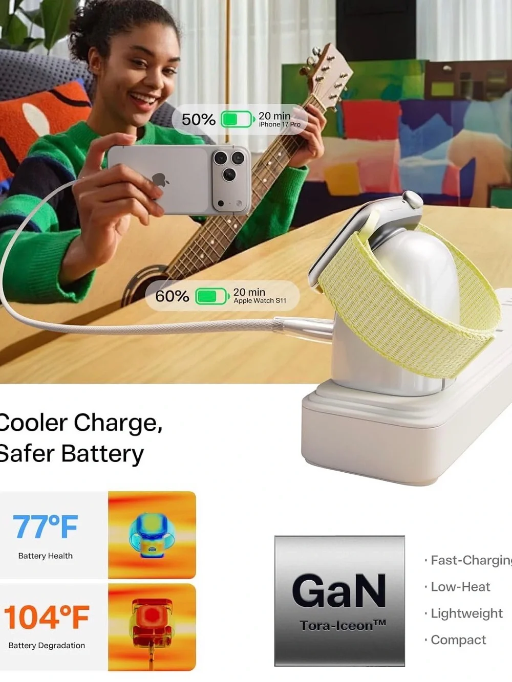 TORRAS Flasheye All-in-one Charger for Apple Watch & iPhone
